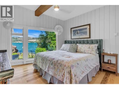 Bedroom with lake views