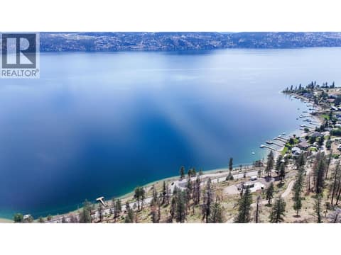 Aerial view facing out towards McKinley Beach at 2181 Westside Road N, Westside Road, Kelowna